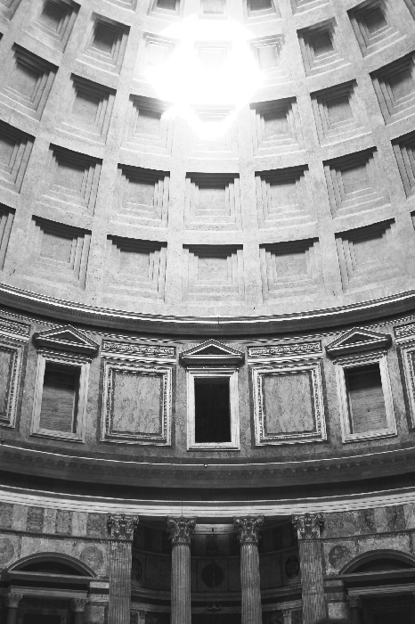 Poster Das antike Innere des Tempels in der Kuppel