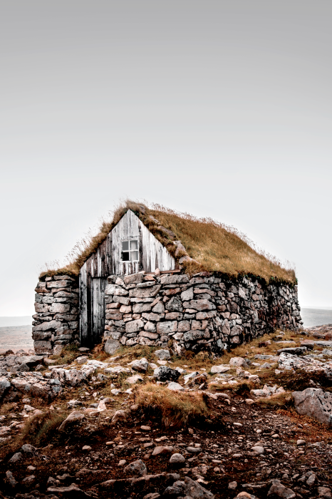 Poster Ein Steinhäuschen in der Wildnis