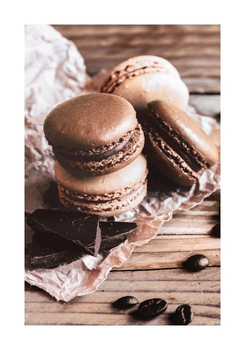 Poster Süßigkeiten auf einem Holztisch