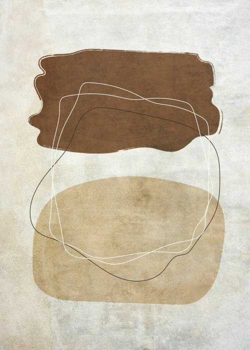 Poster Abstrakte Linien und Figuren auf einem texturierten Hintergrund