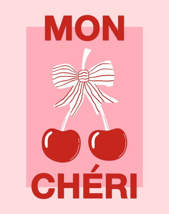 Poster Mon Chéri Cherry Baw Retro Style