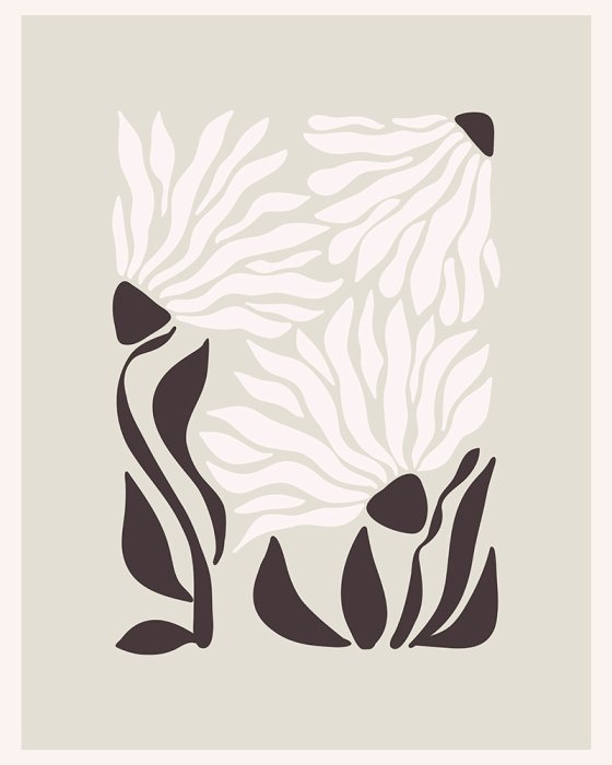 Poster Minimalistische Blumen botanische Abstraktion