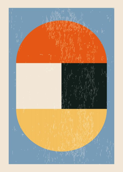 Poster Modernistische Abstraktion Geometrie inspiriert vom Bauhaus