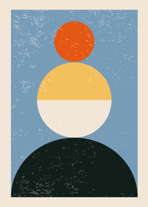 Poster Von Bauhaus inspirierte geometrische Komposition mit texturiertem Hintergrund