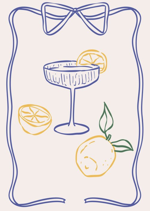 Poster Moderne Illustration mit einem Cocktail