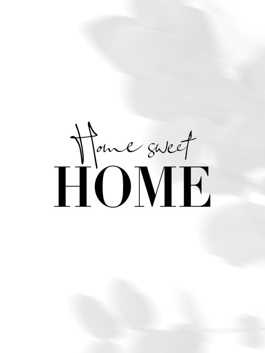 Poster Home sweet home minimalistische Typografie