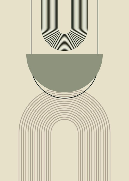 Poster Geometrische Formen mit Bögen Abstraktion