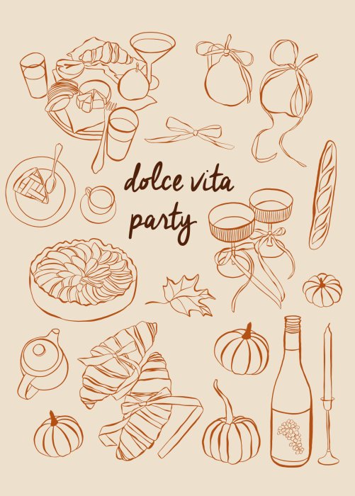 Poster Moderne Illustration mit dem Zitat dolce vita