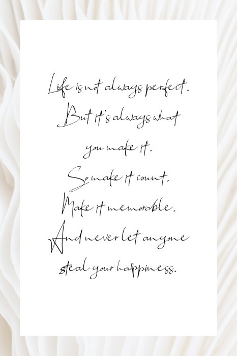 Poster Motivierendes Zitat über das Leben