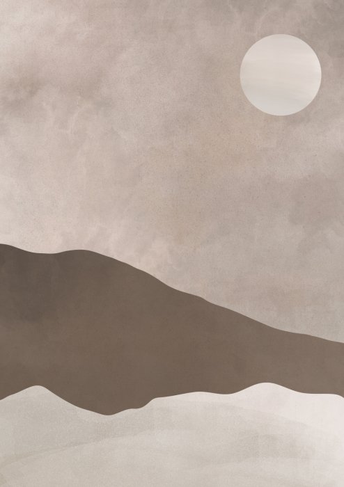 Poster Minimalistische Landschaft in monochromen Farbtönen