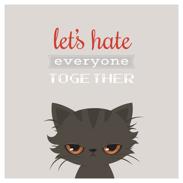 Poster Katze mit einer lustigen Inschrift