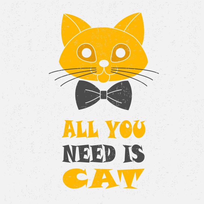 Poster Inschrift mit Katzenmotiv