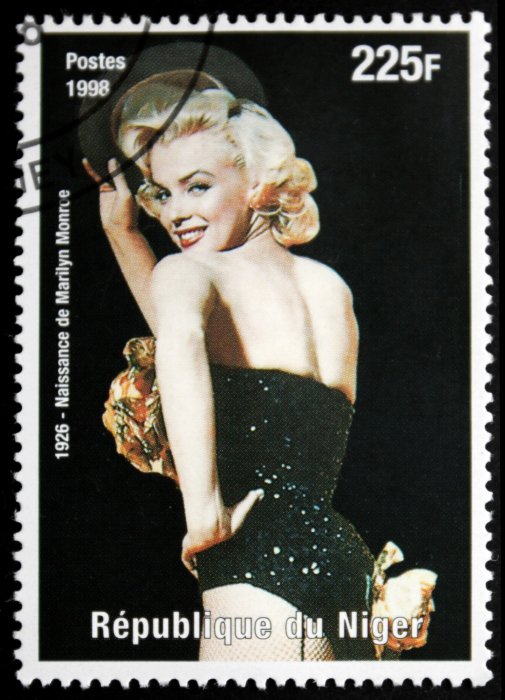 Poster Marilyn Monroe auf einer Briefmarke
