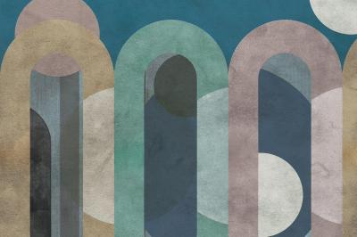 Fototapete Bunte Betonbögen und Formen