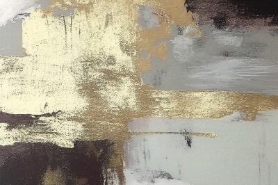 Fototapete Betonwand mit goldener Verzierung