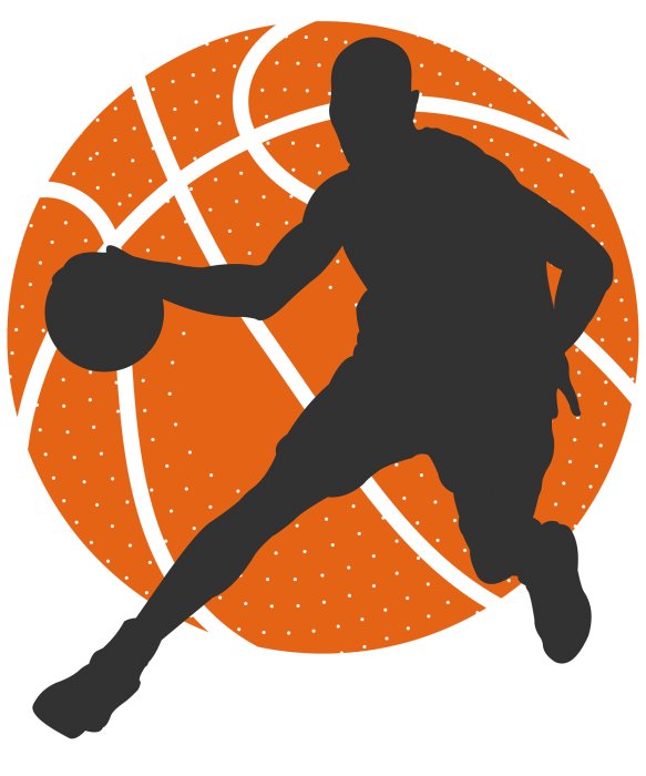Sticker Silhouette eines Basketballspielers