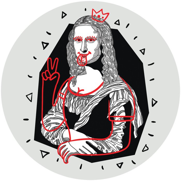 Sticker Abstraktes Porträt der Mona Lisa