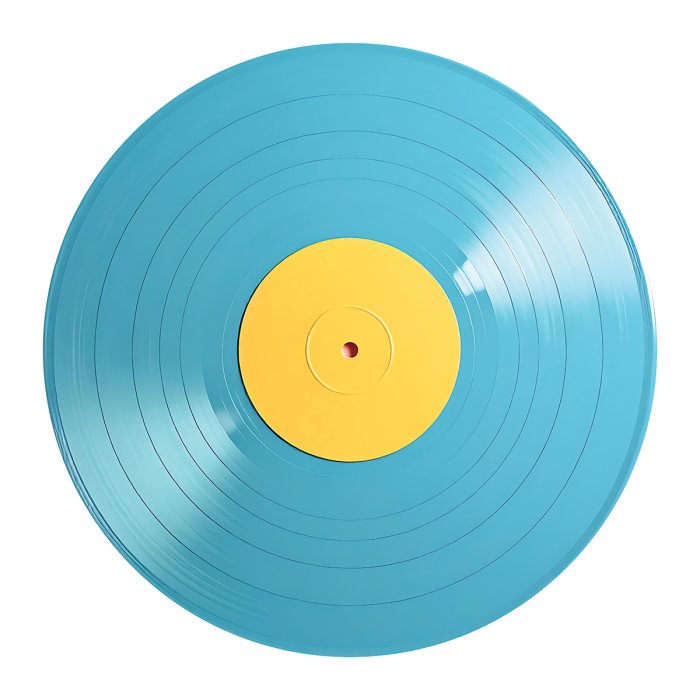 Sticker 3D-blaue Vinyl-Schallplatte