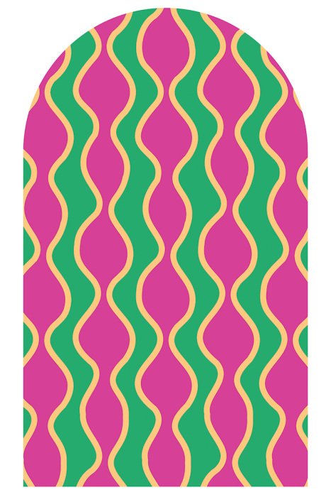 Sticker Retro-Muster mit Wellenlinien