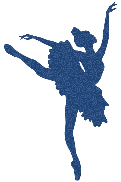 Sticker Eine blumengeschmückte Ballerina in Tanzpose