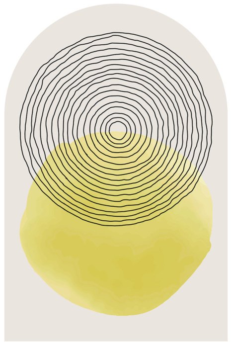 Sticker Lineare abstrakte Komposition im modernen Stil