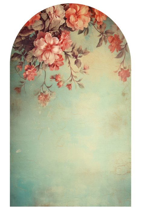 Sticker Blumen auf einem Vintage-Betonhintergrund