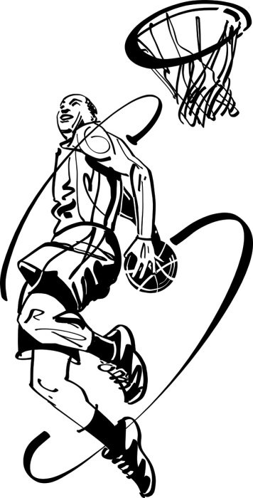 Sticker Ein Basketballspieler beim Dunking