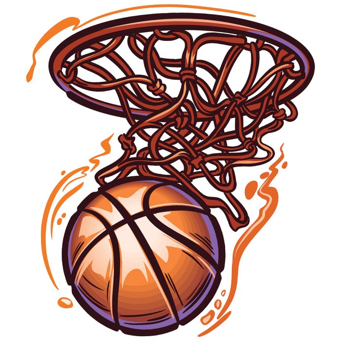 Sticker Basketball im Cartoon-Stil