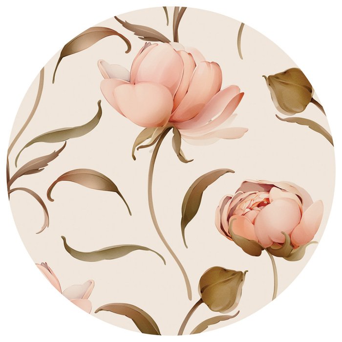 Sticker Aquarellillustration von Pfingstrosen