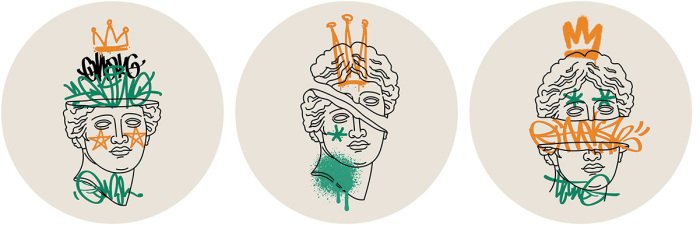 Sticker Straßenkunst-Graffiti-Skulptur