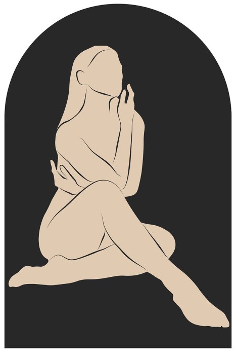 Sticker Minimalistische weibliche Silhouette im modernen Stil