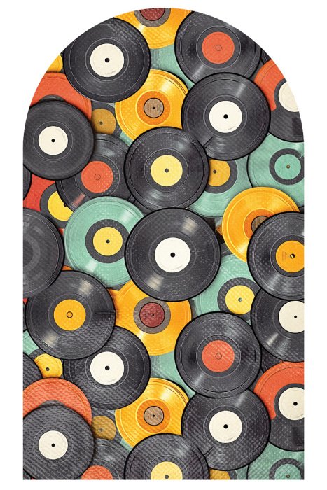 Sticker Vintage-Vinyl-Schallplatten