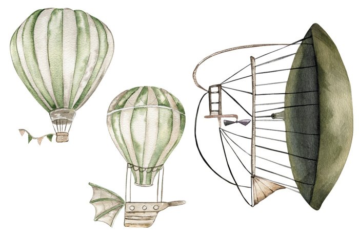 Sticker Aquarell-Retro-Ballons