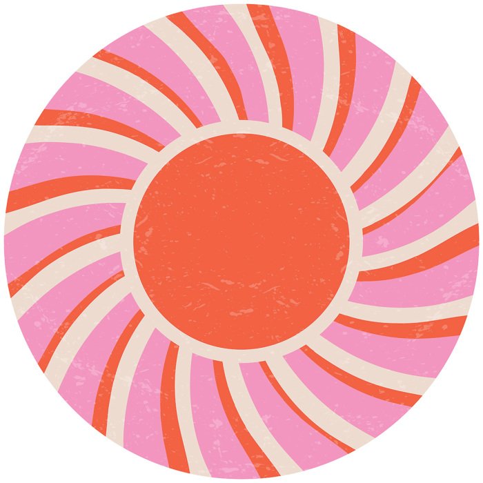 Sticker Abstrakte geometrische Retro-Sonne