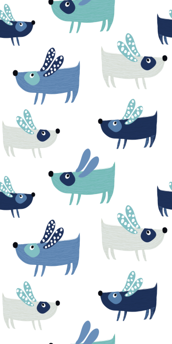 Tapete Blaue Hunde mit langen Ohren