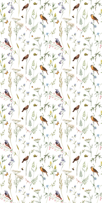 Tapete Leichtes Frühlingsmuster mit Schmetterlingen