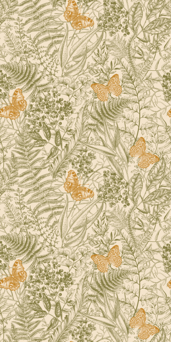 Tapete Eine subtile Komposition aus Waldpflanzen