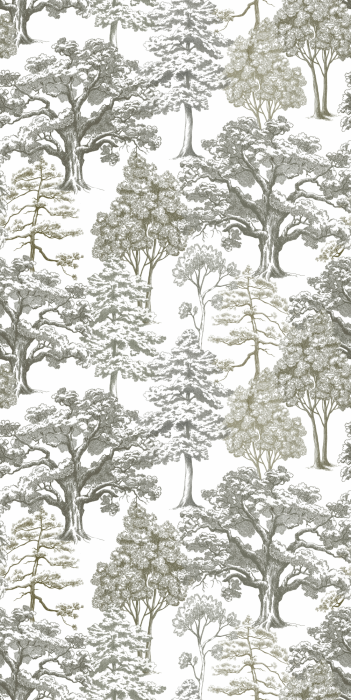 Tapete Vintage-Waldzeichnung