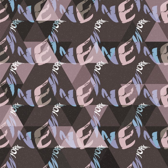 Tapete Die Inschrift „New York“ auf geometrischem Hintergrund aus Dreiecken