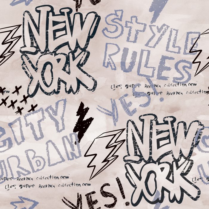 Tapete Schriftzüge im New Yorker Graffiti-Stil