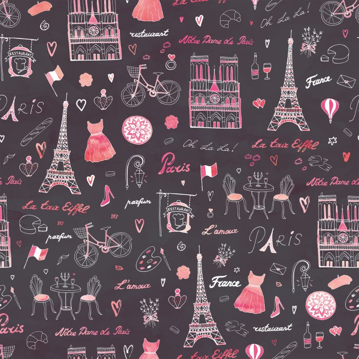 Tapete Symbole von Paris