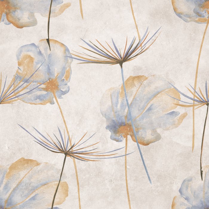 Tapete Aquarell-Löwenzahnblüten und -samen