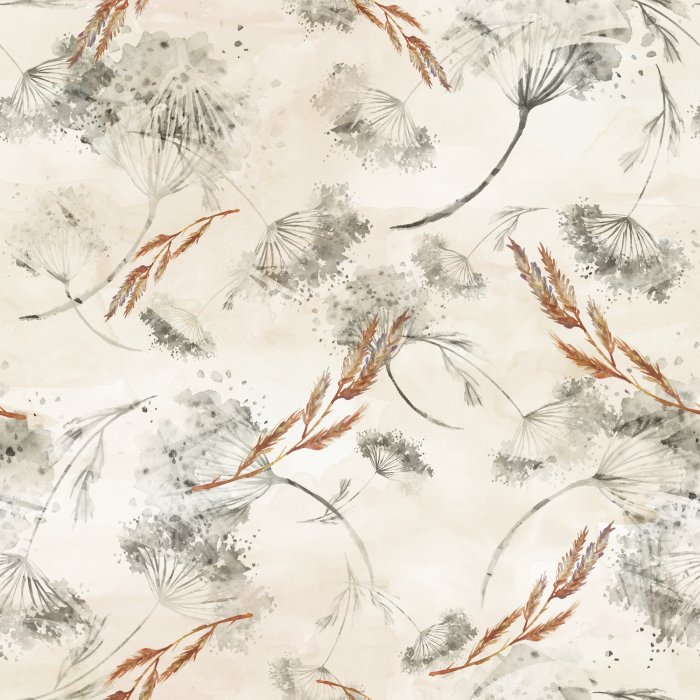 Tapete Aquarellmuster mit Löwenzahnmotiv