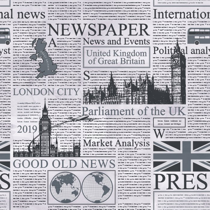 Tapete Londoner Zeitungsmuster