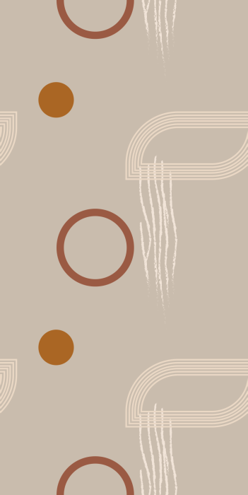 Tapete Beige Abstraktion mit rhythmischen Kreisen