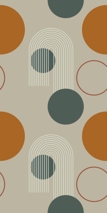 Tapete Eine Komposition mit rhythmischen Kreisen und Bögen