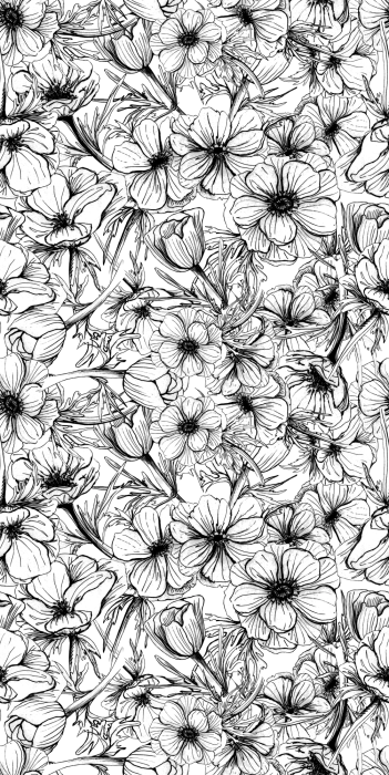 Tapete Monochromatische winzige Blüten