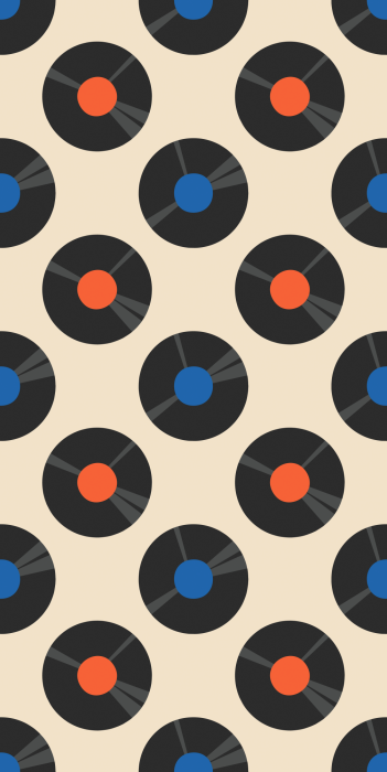 Tapete Vintage-Musikthema mit Schallplatten