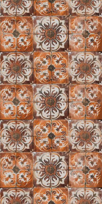 Tapete Rustikales Mosaik mit dekorativen Fliesen