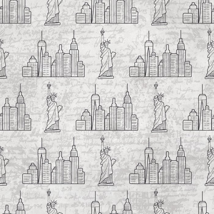Tapete New Yorker Wolkenkratzer und die Freiheitsstatue